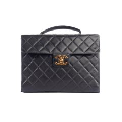 CHANEL Quilted Caviar Jumbo Briefcase Kelly Bag