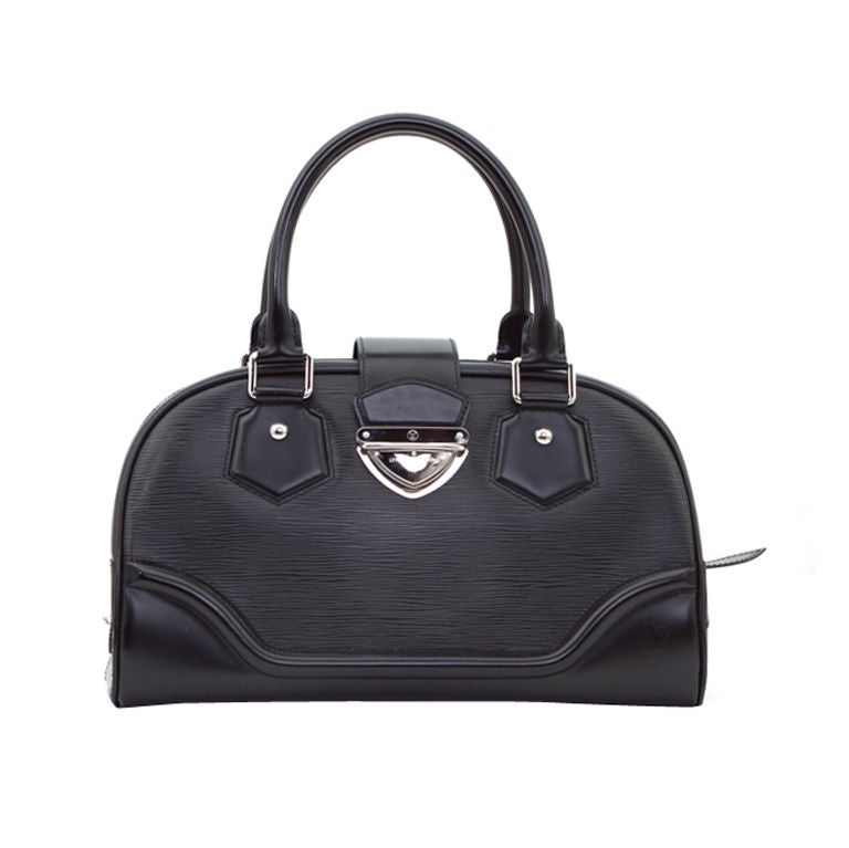 LOUIS VUITTON Black Epi Bowling Montaigne GM Bag For Sale