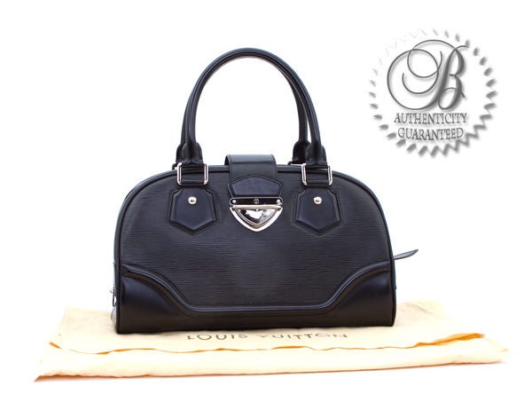 LOUIS VUITTON Black Epi Bowling Montaigne GM Bag For Sale 6