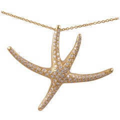 Tiffany Elsa Peretti Diamond Starfish Necklace