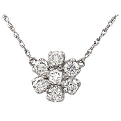 Lovely Diamond Cluster Necklace