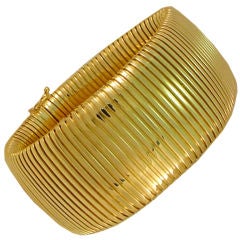 Italian Wide 
Flexible Gold Bracelet