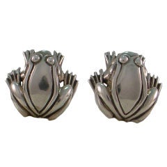 Kieselstein Cord Frog Earrings