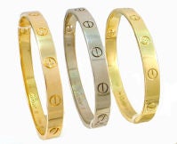 CARTIER Yellow White and Rose "Love" Bracelets