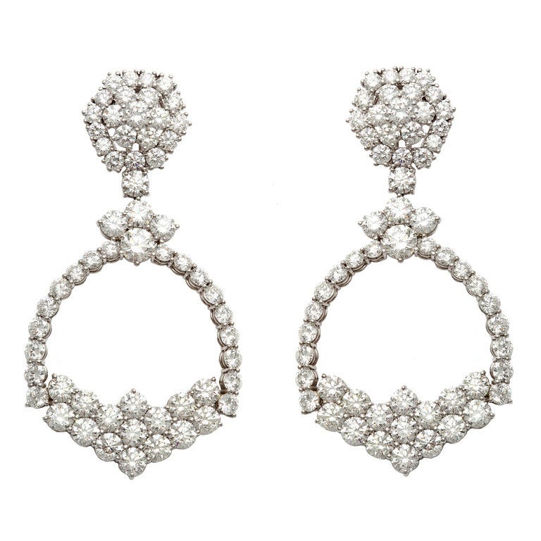 Stunning Diamond Drop Earrings at 1stdibs