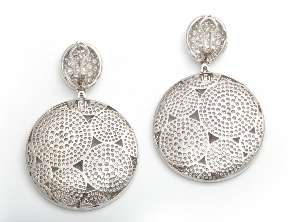 Women's Superb Diamond Disc Earrings For Sale
