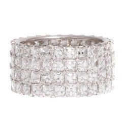 Vintage Bold Asscher Cut Diamond Band