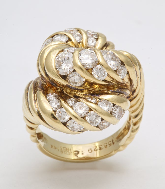 Diamond & Gold Knot Ring