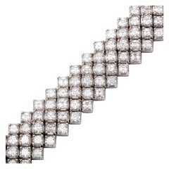 Five Row Asscher Cut Diamond Bracelet