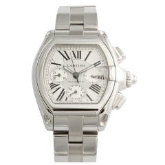 Cartier Stainless Steel Roadster Chronograph Wristwatch