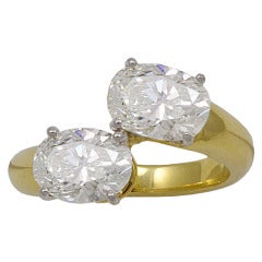 Vintage Diamond Oval Bypass Ring