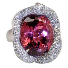 40.69 Carat Afgani Rubellite Tourmaline "Calla Lily" Ring