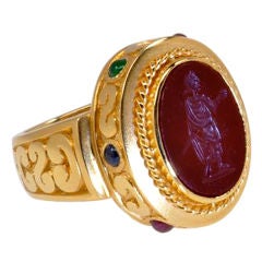 "AntiQuity" Ring with Ancient Roman Jasper Agate Intaglio