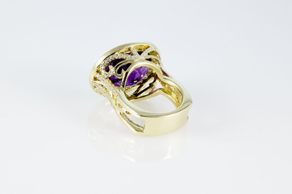 Women's Purple Tourmaline Diamond Ring For Sale