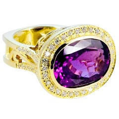 Purple Tourmaline Diamond Ring