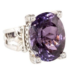 Emma Quist 20.19 Carat Purple Tourmaline Diamond Gold Ring