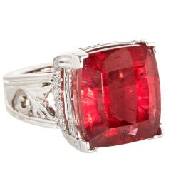 EMMA QUIST 27.10 Carat Rubellite Tourmaline 
Diamond Ring