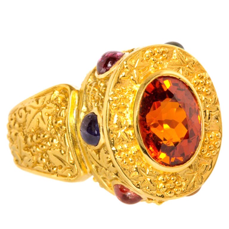 EMMA QUIST Six Carat Spessartite Garnet "Tuscany" Ring For Sale