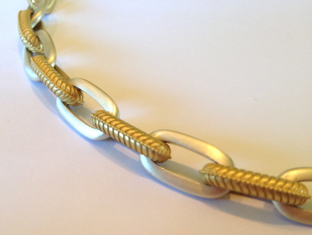 Stunning Extra Large Oval Link Two-Tone Chain at 1stDibs