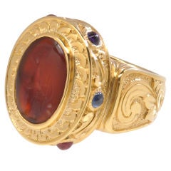 "AntiQuity" Ring with Ancient Roman Carnelian Intaglio