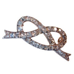 Antique Diamond Love Knot Pin 4