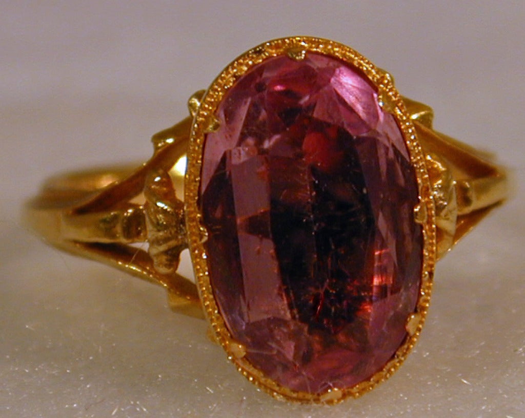 vintage pink topaz ring
