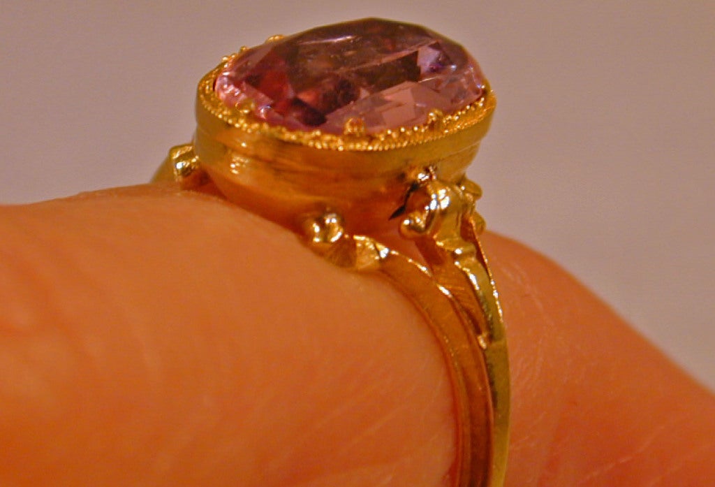Georgian Antique Pink Topaz Ring
