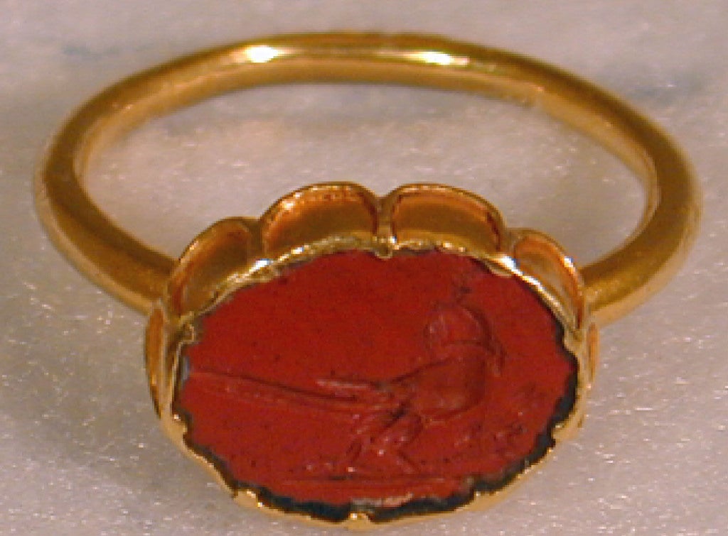 Georgian Seventeenth Century Red Jasper Intaglio Ring