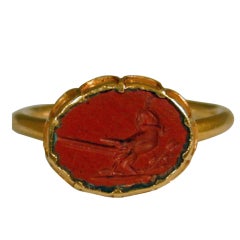 Antique Seventeenth Century Red Jasper Intaglio Ring