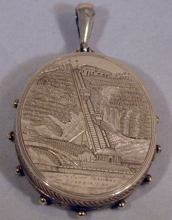 Victorian Antique Silver Locket Embellished with Gold