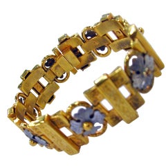 Antique Aluminum and Gilt Metal Bracelet