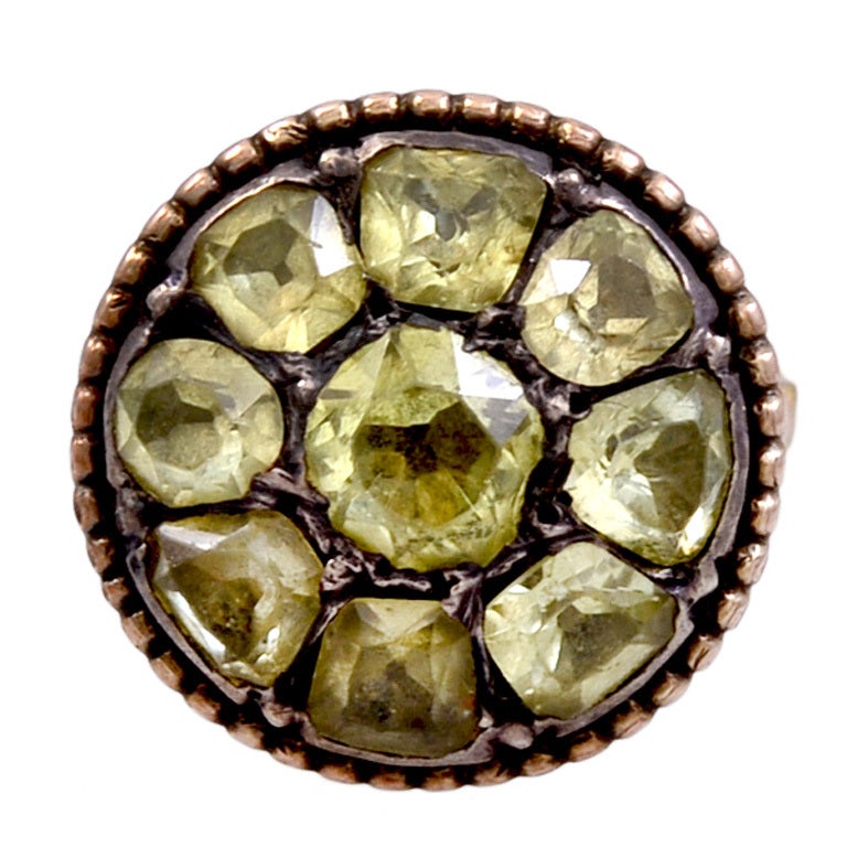 Antique Portuguese Chrysoberyl Radial Set Ring