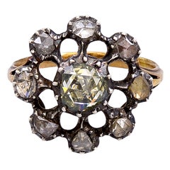 Georgian Dutch Crown Rose Diamond Cluster Ring, 18K