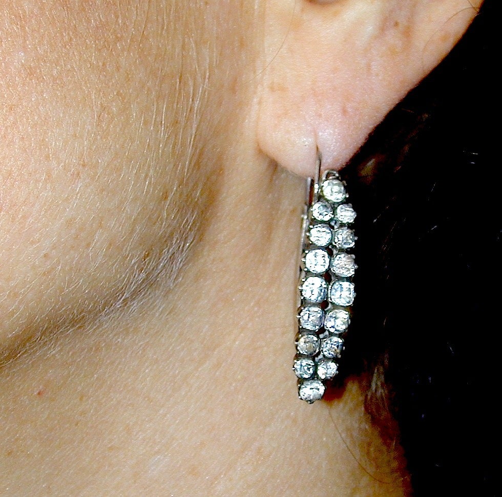 Women's Antique Paste Hoop Earrings