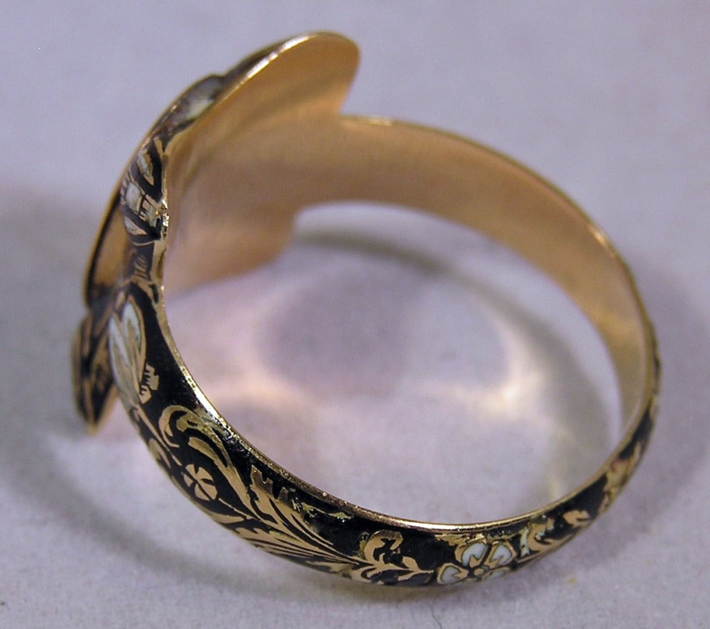 Antique Swiss Enamel Portrait Ring For Sale at 1stDibs antique enamel