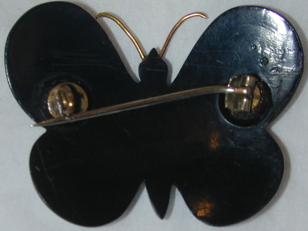 Women's Antique Pique Butterfly Brooch