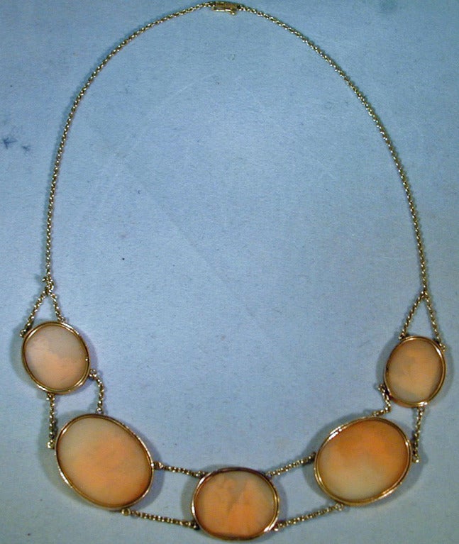 Antique Shell Cameo Necklace 1