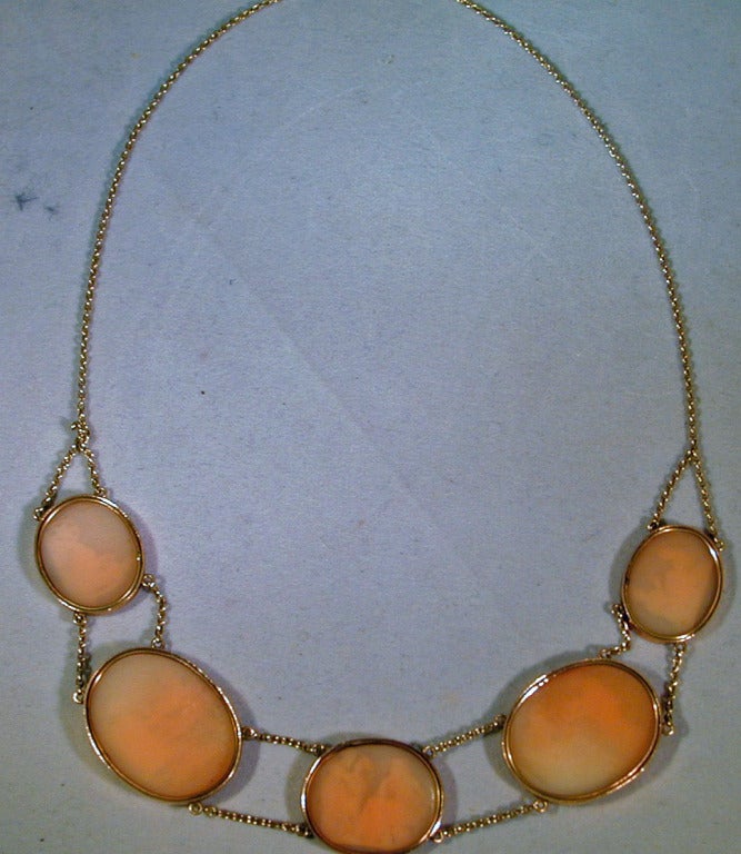 Antique Shell Cameo Necklace at 1stDibs