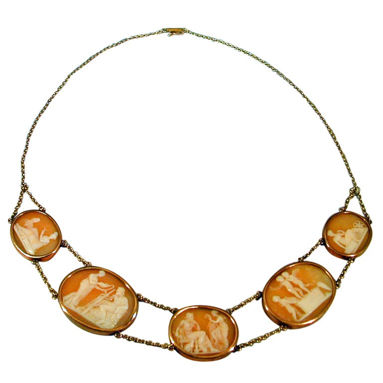 Antique Shell Cameo Necklace