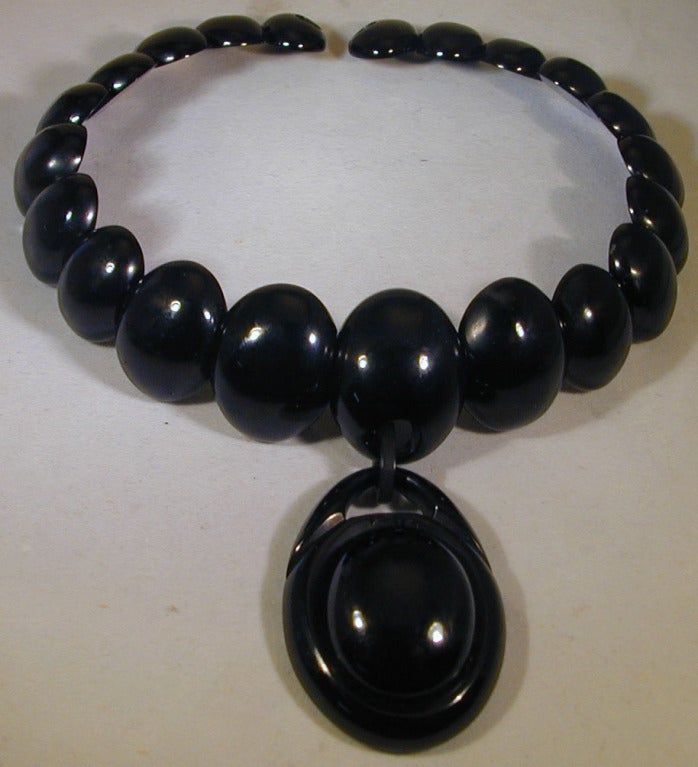 vintage jet necklace