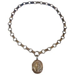 Antique Silver and Gold Locket Necklace