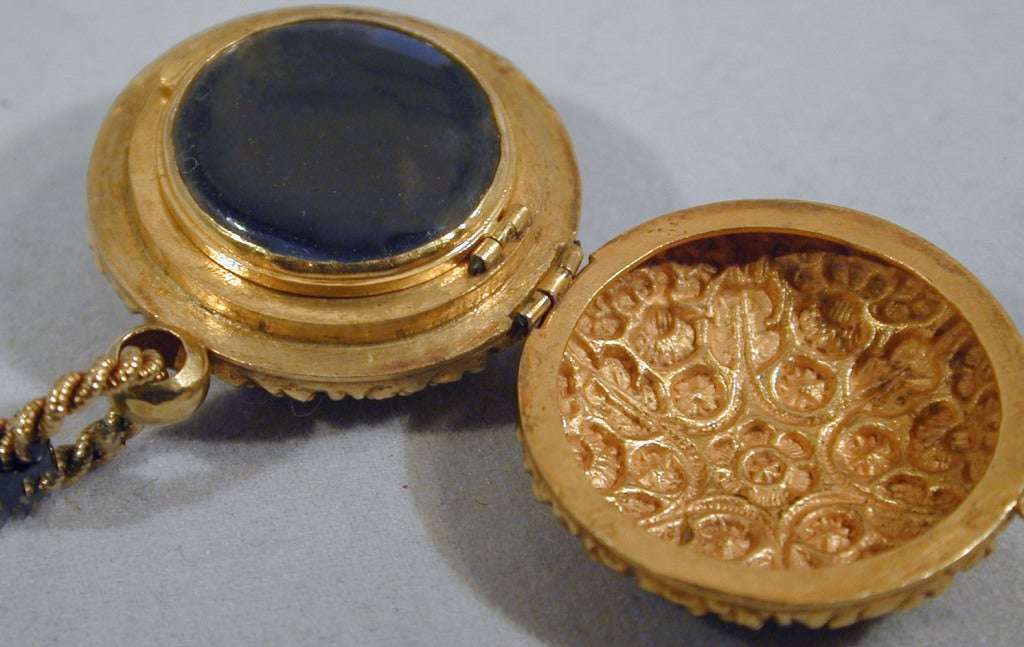 Victorian Antique Locket with Embossed Repousse Design