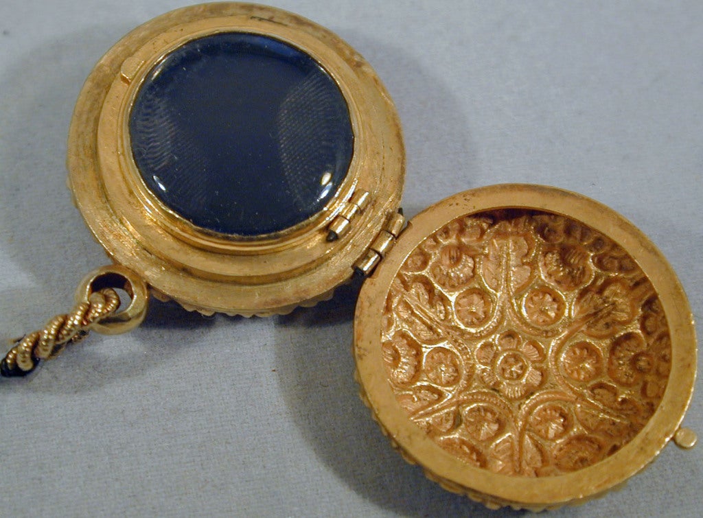 Antique Locket with Embossed Repousse Design In Excellent Condition In Baltimore, MD