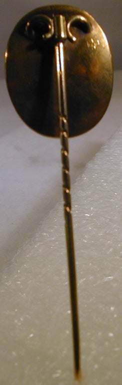 Antique Enameled Fox Head Stickpin 1