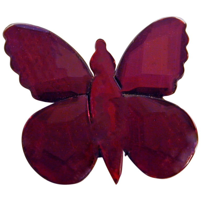 Antique Vauxhall Glass Butterfly Brooch