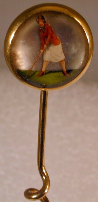 Antique Essex Woman Golfer Stickpin 3