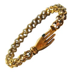 Antique Gold Hand Clasp Bracelet