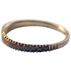 Antique Almandine Garnet Half Hoop Ring