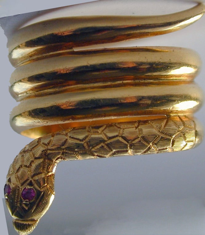 Antiker Gold Schlangenring (Viktorianisch)