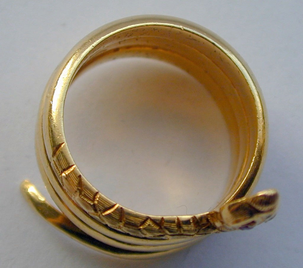 Antiker Gold Schlangenring für Damen oder Herren